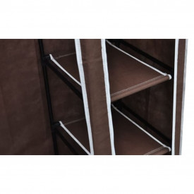 Dulapuri pentru haine, material textil, 2 buc, maro - Img 6