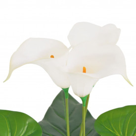 Floare de cală crin artificială cu ghiveci, 45 cm, alb - Img 2