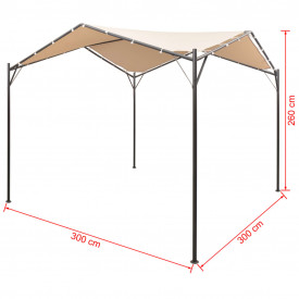 Foișor pavilion, cort, baldachin, 3x3 m oțel, bej - Img 8