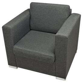 Fotoliu din material textil, gri închis - Img 3