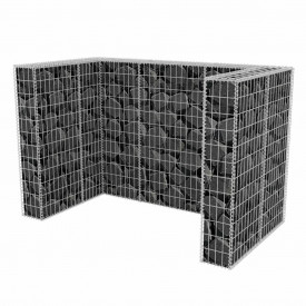 Gabion dublu înconjurător pubelă, oțel, 180 x 100 x 120 cm - Img 4