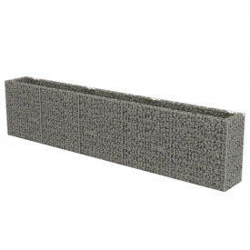 Gabion jardinieră din oțel galvanizat, 450 x 50 x 100 cm - Img 2