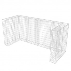 Gabion triplu înconjurător pubelă, oțel, 250 x 100 x 120 cm - Img 6
