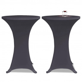 Husă elastică pentru masă, 70 cm, antracit, 2 buc.