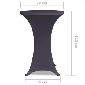 Husă elastică pentru masă, 70 cm, antracit, 2 buc. - Img 5