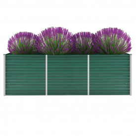 Jardinieră de grădină, oțel galvanizat, 240 x 80 x 77 cm, verde
