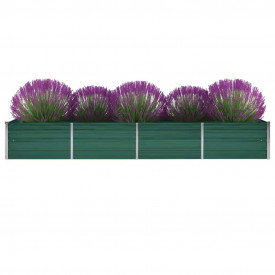 Jardinieră de grădină, oțel galvanizat, 320 x 80 x 45 cm, verde