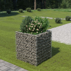 Jardinieră gabion, 90 x 90 x 100 cm, oțel galvanizat