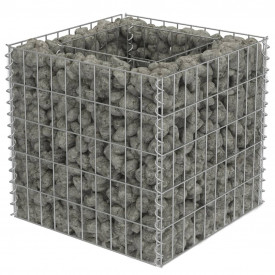 Jardinieră gabion, oțel galvanizat, 50 x 50 x 50 cm - Img 2