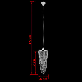 Lampă de tavan cu cristale 22 x 58 cm - Img 8
