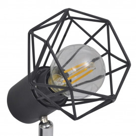 Lustră cadru sârmă stil industrial 2 becuri LED cu filament, negru - Img 5