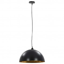 Lustre, 2 buc., negru și auriu, 50 cm, semisferic, E27 - Img 3