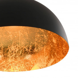 Lustre, 2 buc., negru și auriu, semisferic, E27 - Img 5
