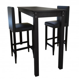 Masă bar cu 2 scaune Negru