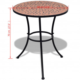 Masă cu blat mozaic 60 cm Teracota - Img 5