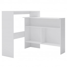 Masă de bar cu 2 blaturi, alb, 130x40x120 cm - Img 2