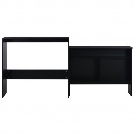 Masă de bar cu 2 blaturi, negru, 130x40x120 cm - Img 3