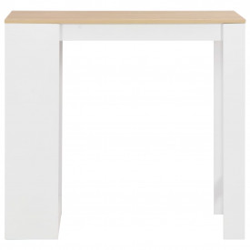 Masă de bar cu raft, alb, 110 x 50 x 103 cm - Img 2