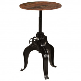 Masă de bar din lemn masiv reciclat, 60 x (76-110)cm - Img 4