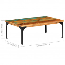 Măsuță de cafea, 100 x 60 x 35 cm, lemn masiv reciclat - Img 10