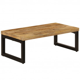 Măsuță de cafea 110x50x35 cm lemn masiv de mango și oțel