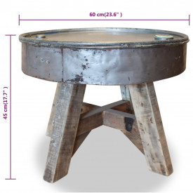 Măsuță de cafea Lemn masiv reciclat 60 x 45 cm Argintiu - Img 8