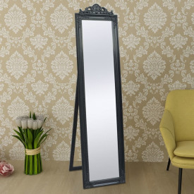 Oglindă verticală în stil baroc 160 x 40 cm negru - Img 6