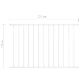 Panou de gard, alb, 1,7 x 1,25 m, oțel vopsit electrostatic - Img 3