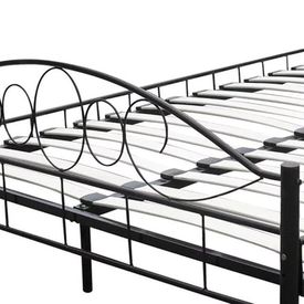 Pat cu saltea, negru, 180 x 200 cm, metal - Img 3