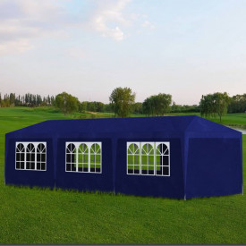 Pavilion pentru petreceri, 8 pereți, 9 x 3 x 2,5 m, Albastru