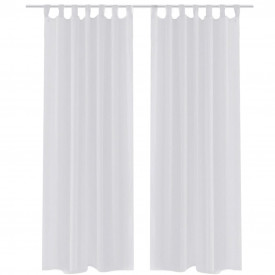 Perdea transparentă Alb 140 x 225 cm 2 buc - Img 1