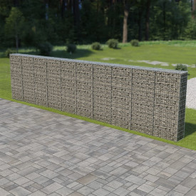 Perete gabion cu capace, oțel galvanizat, 600 x 30 x 150 cm