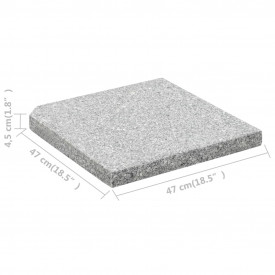 Placă de greutate umbrelă, gri, 25 kg, granit, pătrat - Img 6