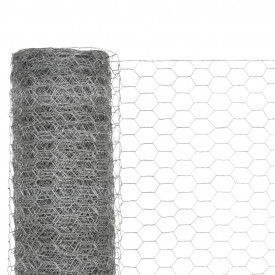 Plasă de sârmă, argintiu, 25x1,5 m, oțel galvanizat, hexagonal - Img 3
