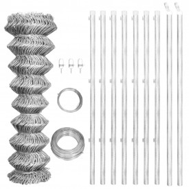 Plasă metalică din oțel galvanizat pentru gard, cu stâlpi 15 x 1,25 m - Img 1