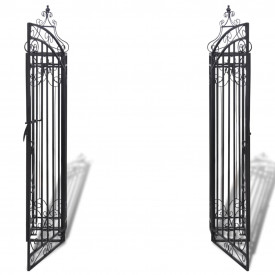 Poartă de grădină ornamentală, fier forjat, 122 x 20,5 x 134 cm - Img 3