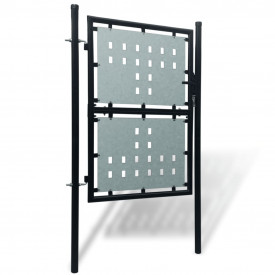 Poartă pentru gard simplă, negru, 100 x 250 cm - Img 2