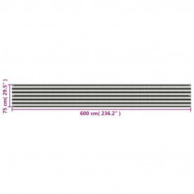 Prelată pentru balcon din HDPE, 75 x 600 cm, antracit și alb - Img 5