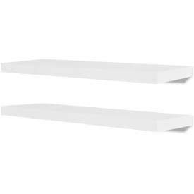 Rafturi de perete, 4 buc., alb, 80 cm - Img 2