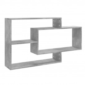 Rafturi de perete, gri beton, 104 x 24 x 60 cm, PAL - Img 2