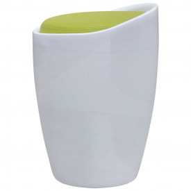 Scaun bar cu șezut detașabil, piele artificială, verde, rotund - Img 2