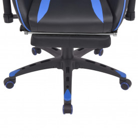 Scaun birou rabatabil, design racing, suport picioare, albastru - Img 5