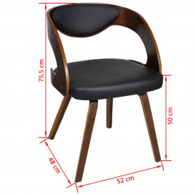 Scaun bucătărie 6 buc, cadru din lemn, piele artificială, maro - Img 6