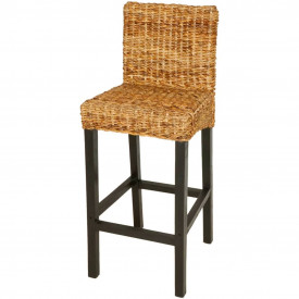 Scaun de bar din abaca, Maro, 2 buc. - Img 2