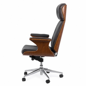 Scaun directorial OFF 1608, piele ecologica, lemn statificat, ergonomic, balans, 120 kg - Img 2