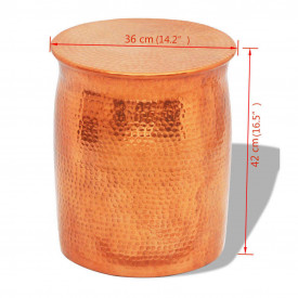 Scaun/masă laterală, aluminiu bătut la ciocan, cupru/alamă - Img 4