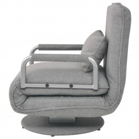Scaun pivotant canapea extensibilă, gri deschis, 60 x 75 x 80 cm - Img 4