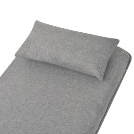 Scaun pivotant canapea extensibilă, gri deschis, 60 x 75 x 80 cm - Img 9