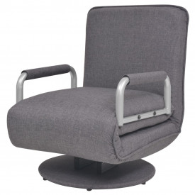 Scaun pivotant canapea extensibilă, gri închis, 60 x 75 x 80 cm - Img 5