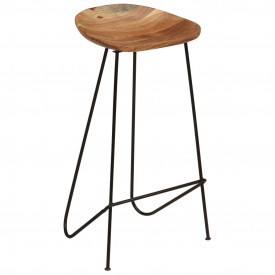 Scaune de bar, 2 buc.,41x36x76 cm, lemn masiv de acacia - Img 10
